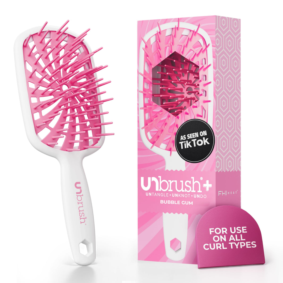 FHI Heat front profile showing brush shape and ergonomic grip for comfortable use
