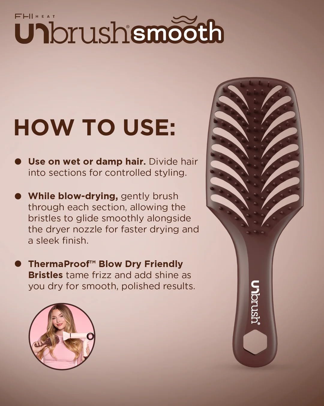 FHI Heat close-up of ThermaProof bristles that glide to reduce snags