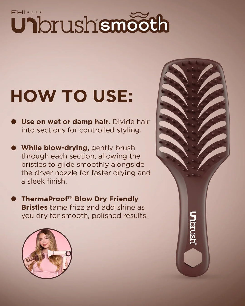 FHI Heat close-up of ThermaProof bristles that glide to reduce snags