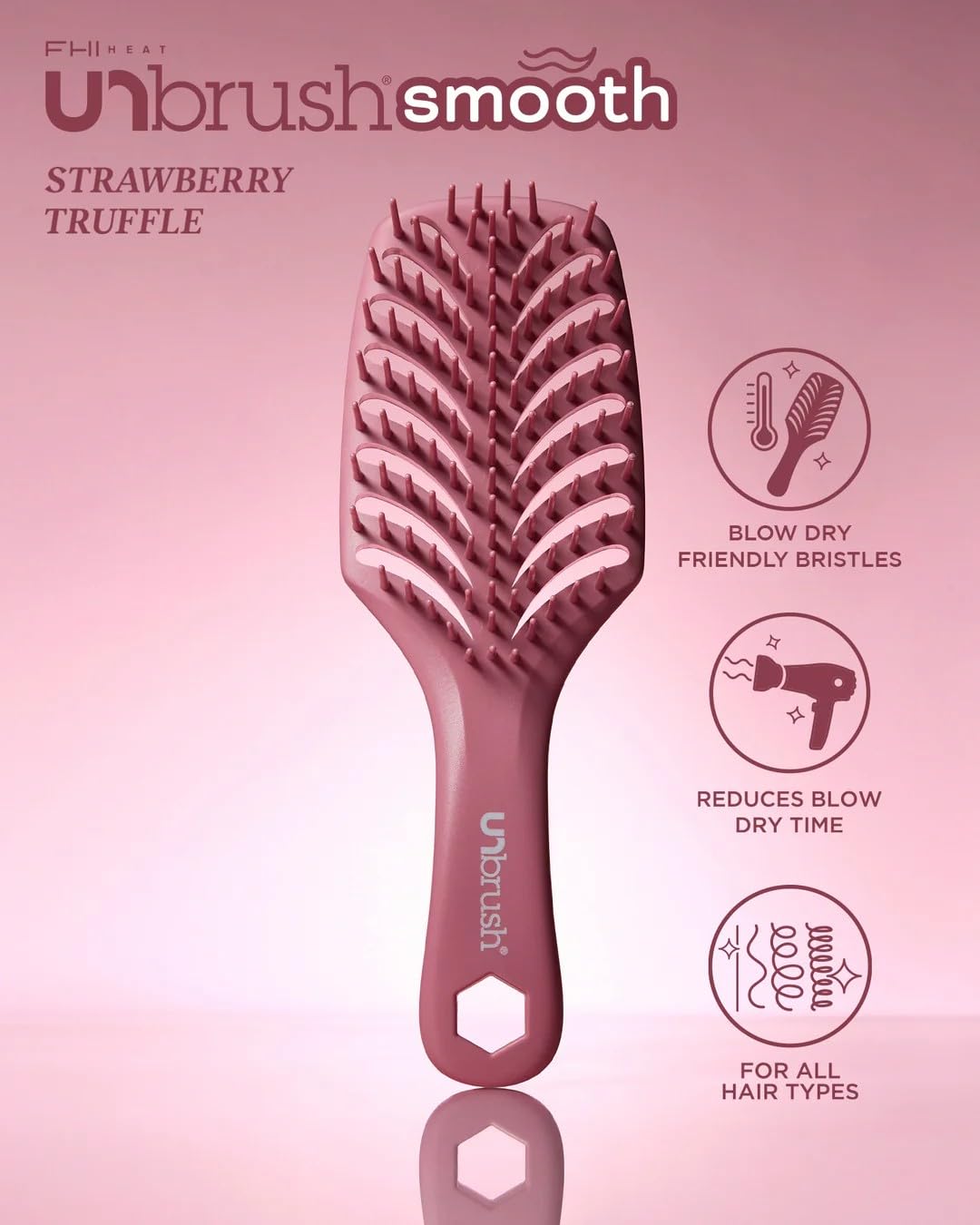 FHI Heat curved base side profile improving hair contact for polished results
