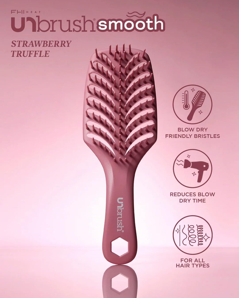 FHI Heat curved base side profile improving hair contact for polished results