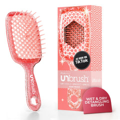 FHI Heat UNbrush front view showing compact detangling shape and ergonomic grip benefits