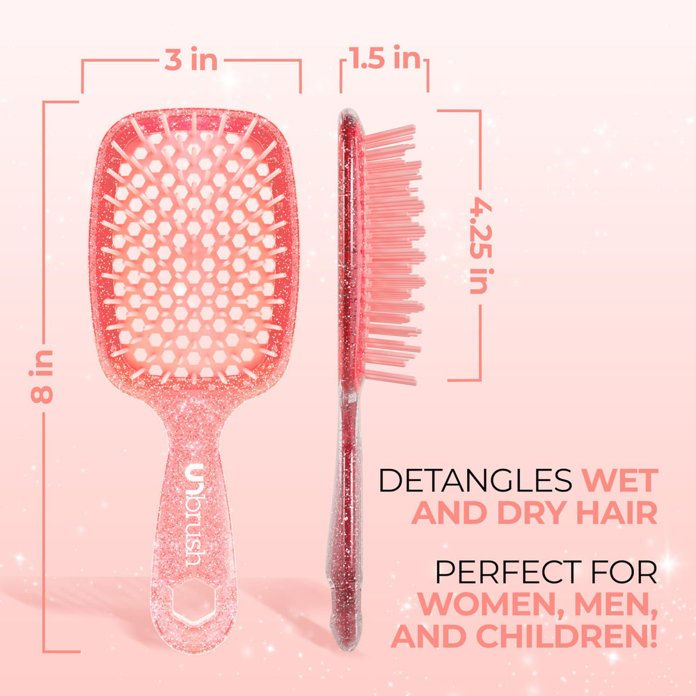 FHI Heat brush used on wet hair showing smooth detangling and less pulling benefit