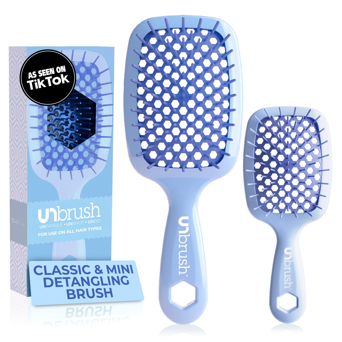 FHI Heat UNbrush Original front view showing brush shape and benefits lightweight control