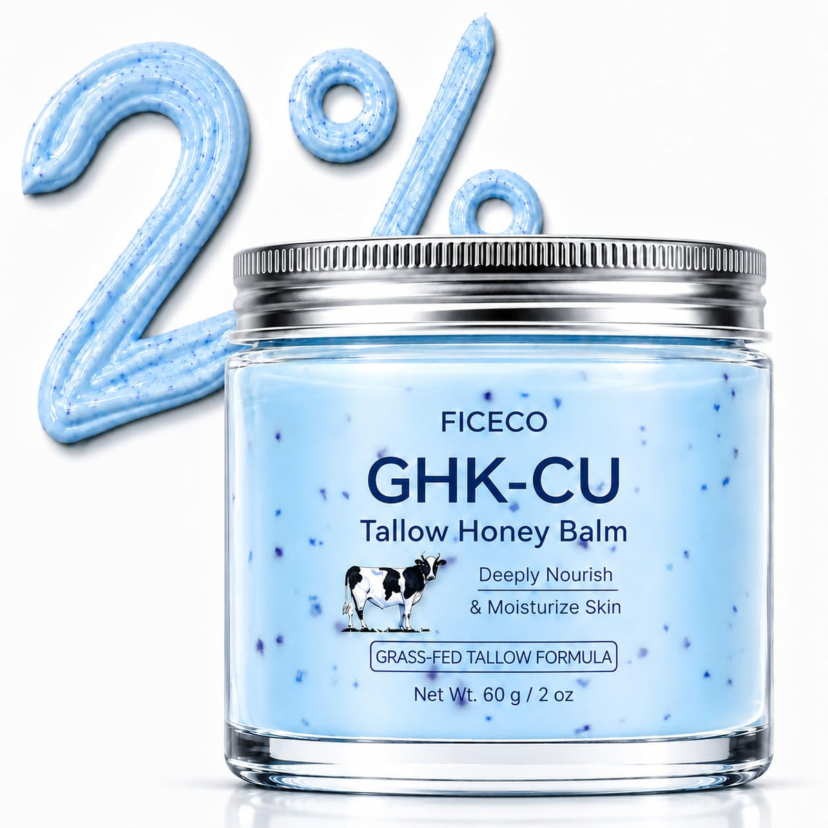 Ficeco jar front view showing product branding and clean packaging benefit