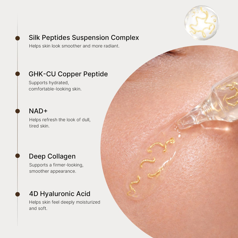 Ficeco silk-peptides texture close-up, emphasizes smooth finish and skin conditioning
