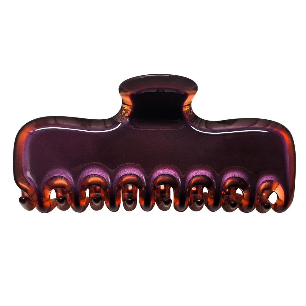 FidesAmor dark brown clip front view showing sleek rectangle and secure hold