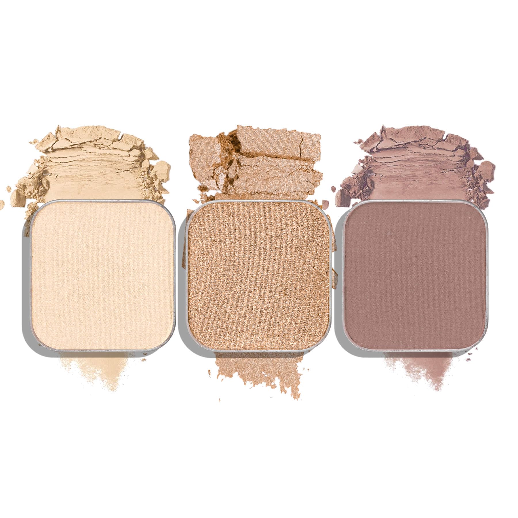Fillwie front packaging showing three neutral refill pans and organized palette benefit
