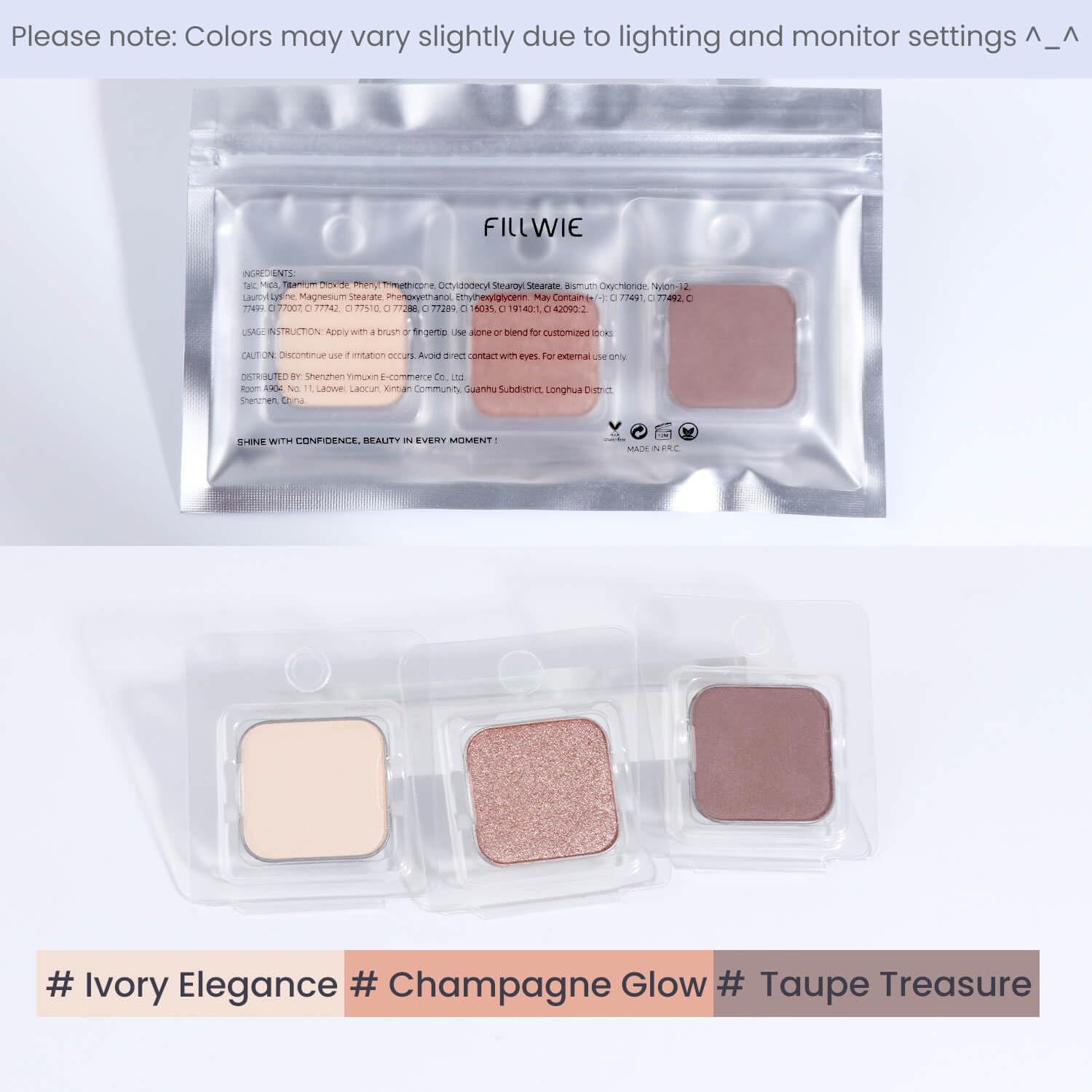 Fillwie lifestyle image of soft-glam bride using trio for photo-ready eyes benefit