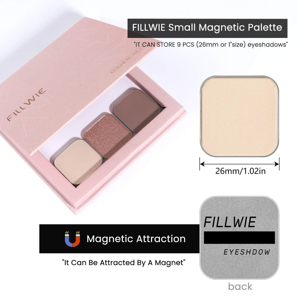 Fillwie pan beside a coin to show compact size for travel convenience benefit