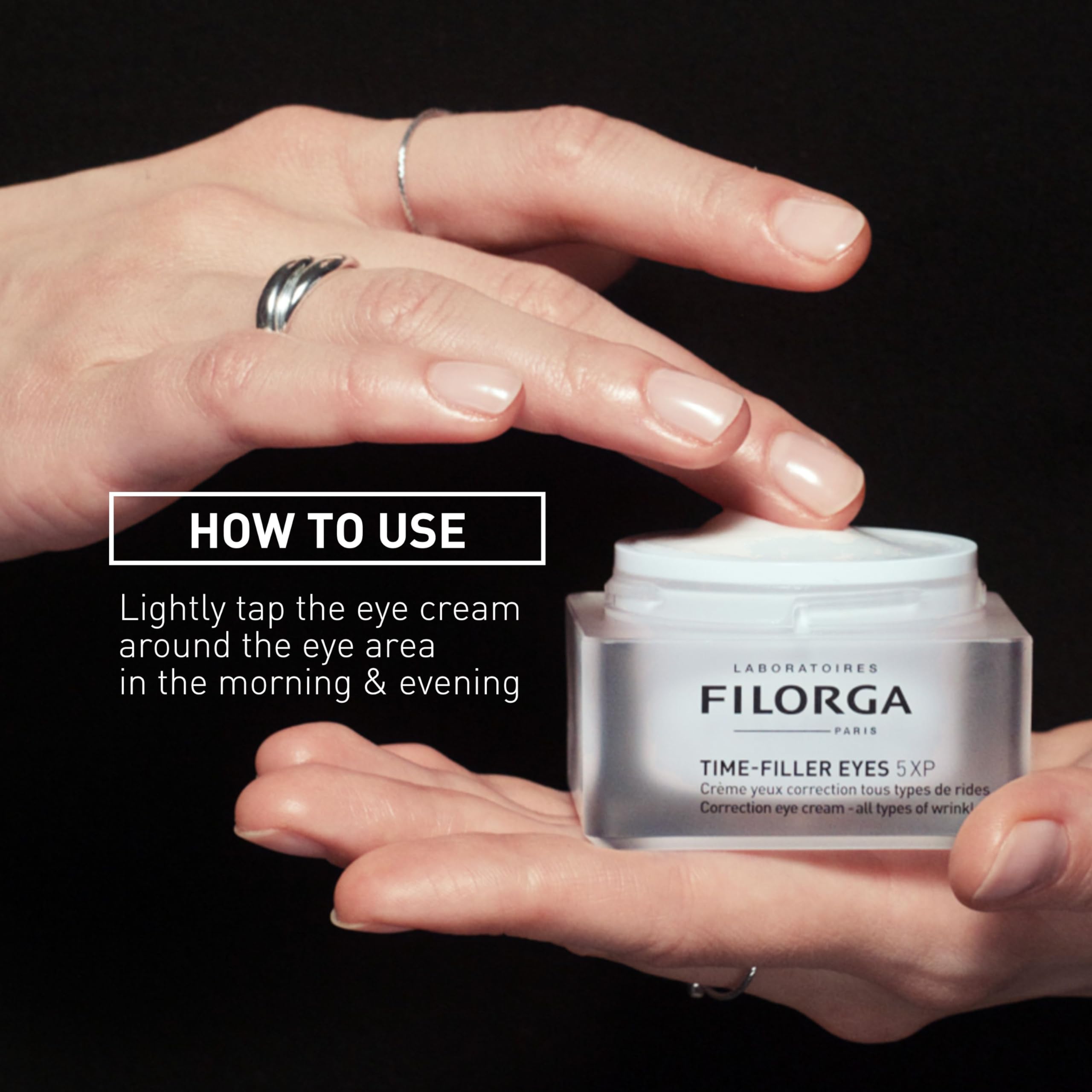 Filorga Time‑Filler Eyes with orchid stem visual representing collagen support benefits