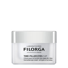 Filorga Time‑Filler Eyes opened jar showing smooth cream texture and easy spreadability