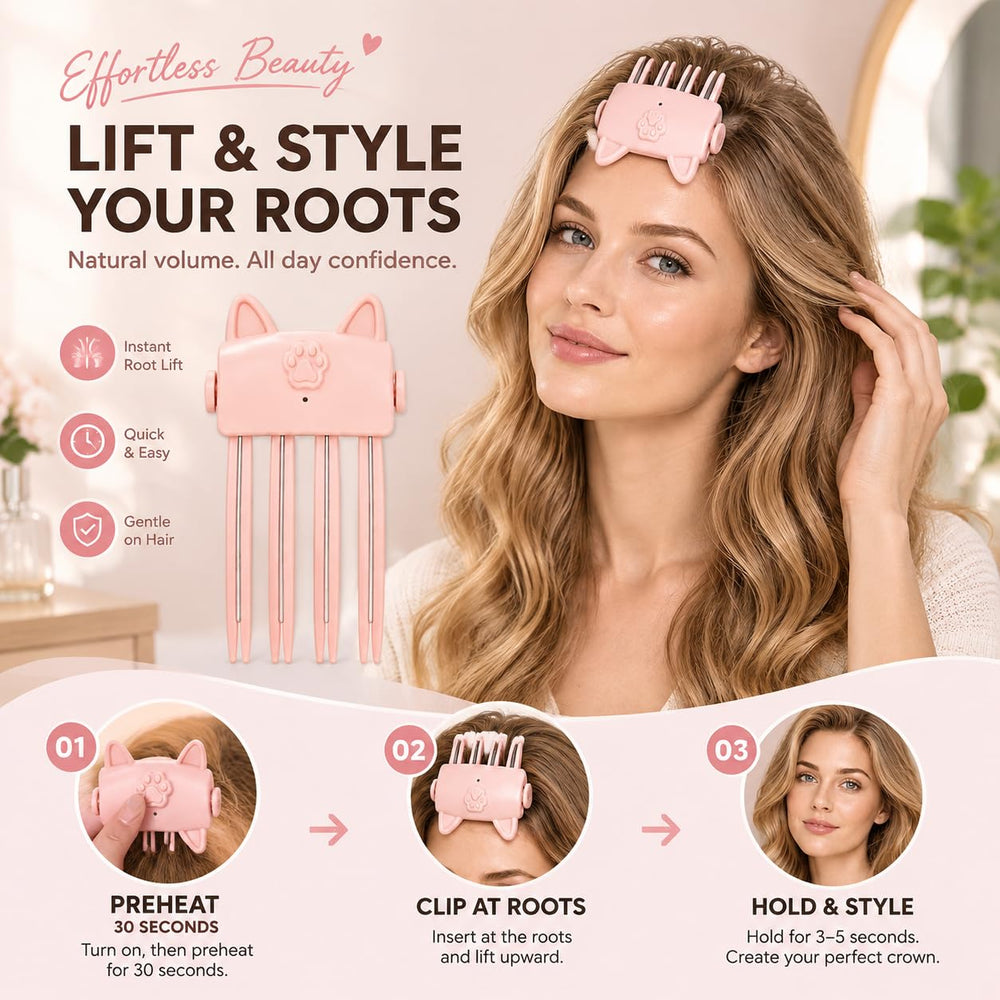 FILWY comb in use lifting roots at the crown for instant visible volume