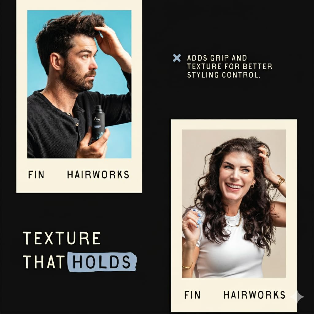 Fin Hairworks styled quiff lifestyle image showing textured, natural-looking benefit