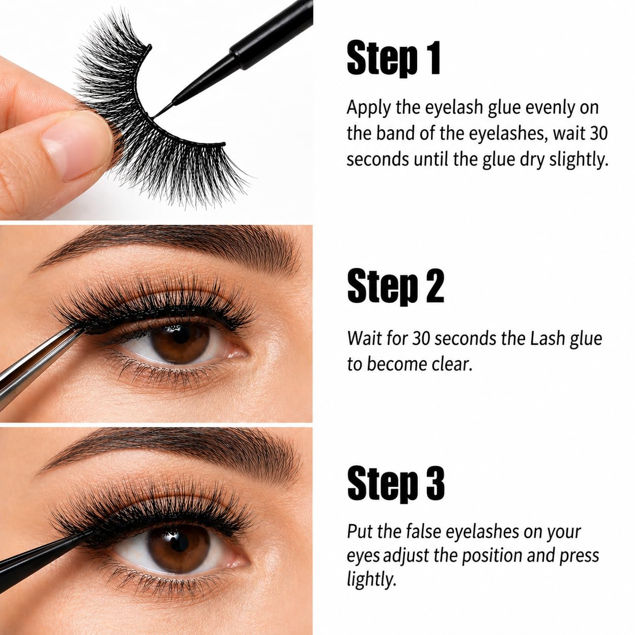 Fine Threads Pro before and after cluster lashes highlighting fuller look