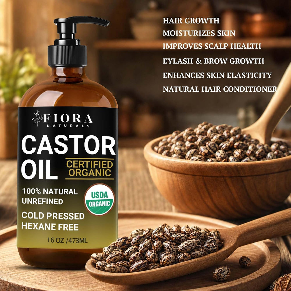 Fiora Naturals castor oil pack setup on cloth for relaxation ritual support
