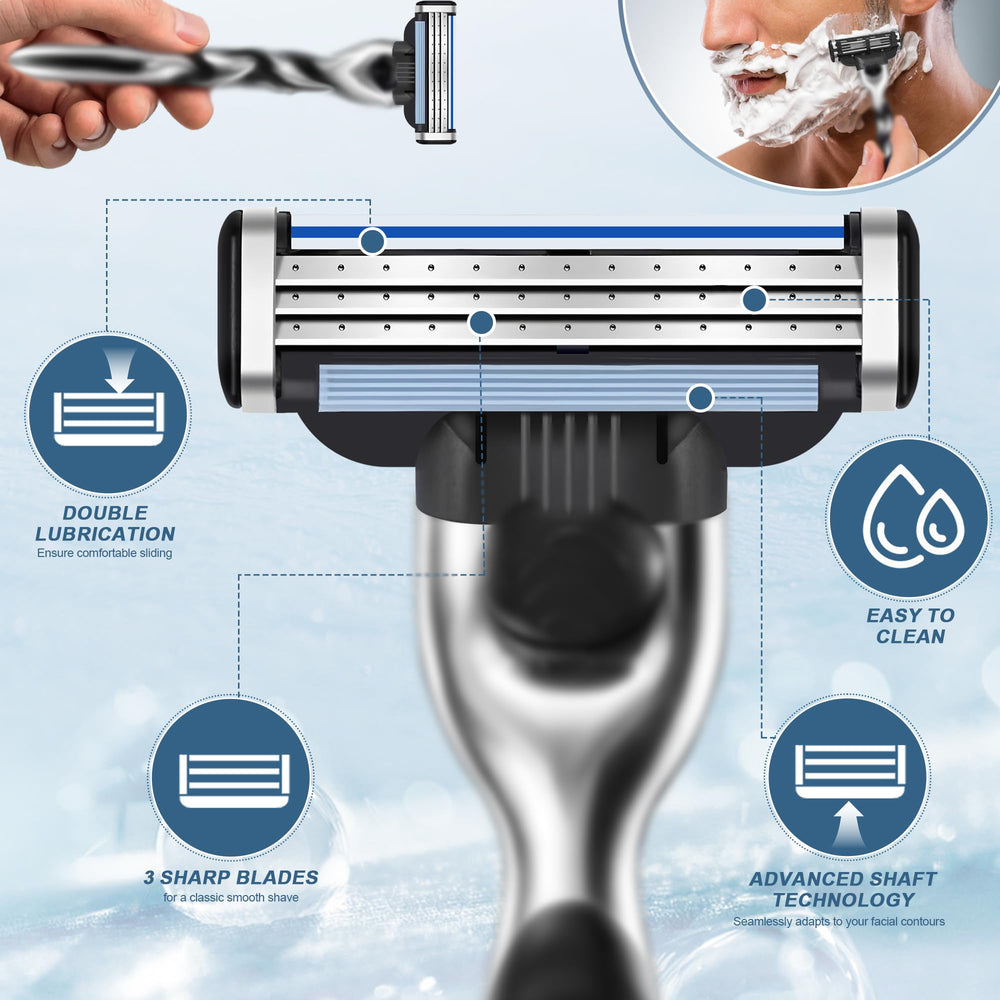 FIREFLY BUBBLE cartridge attached to Mach3-style handle proving easy compatibility