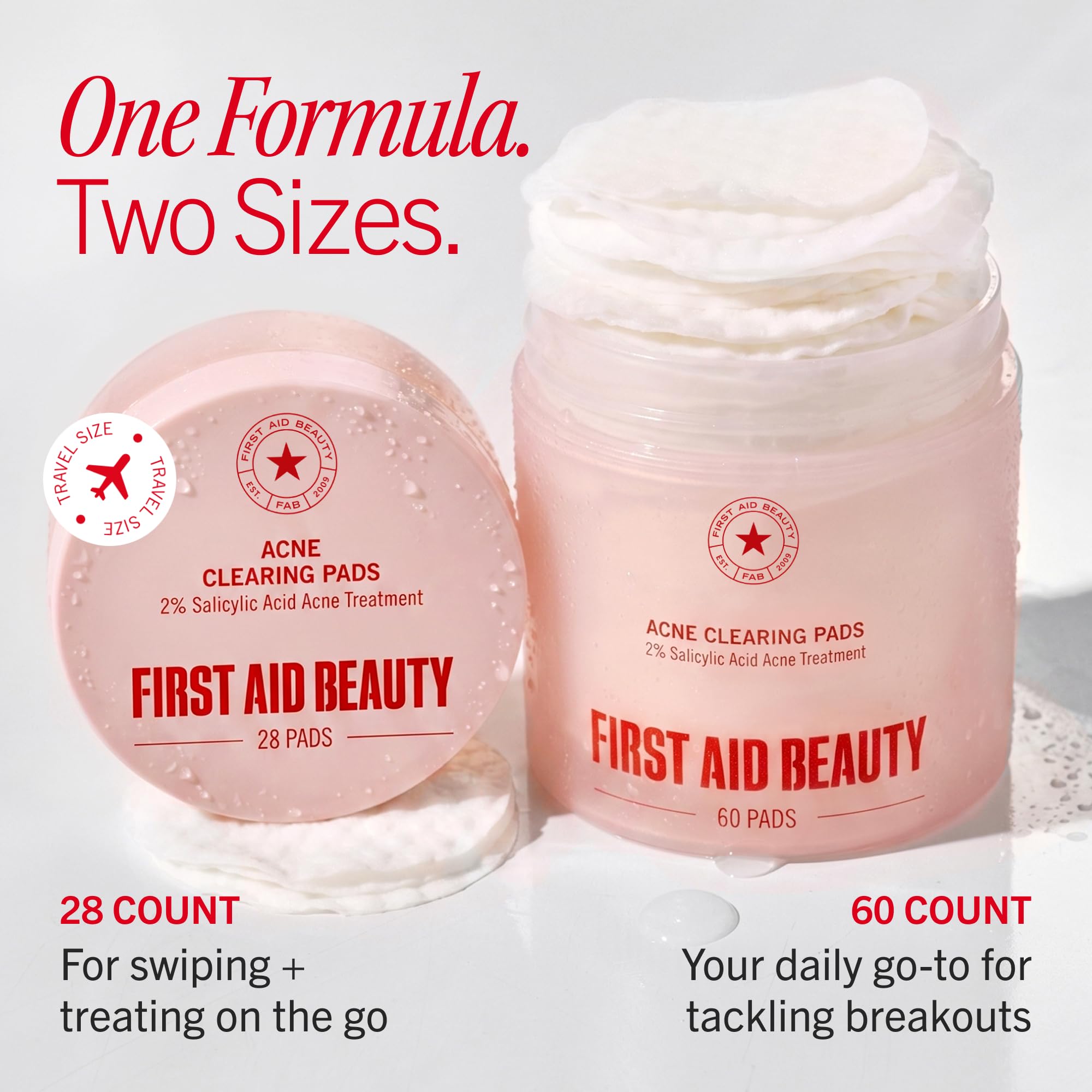 Close-up of ingredient label showing First Aid Beauty salicylic acid concentration