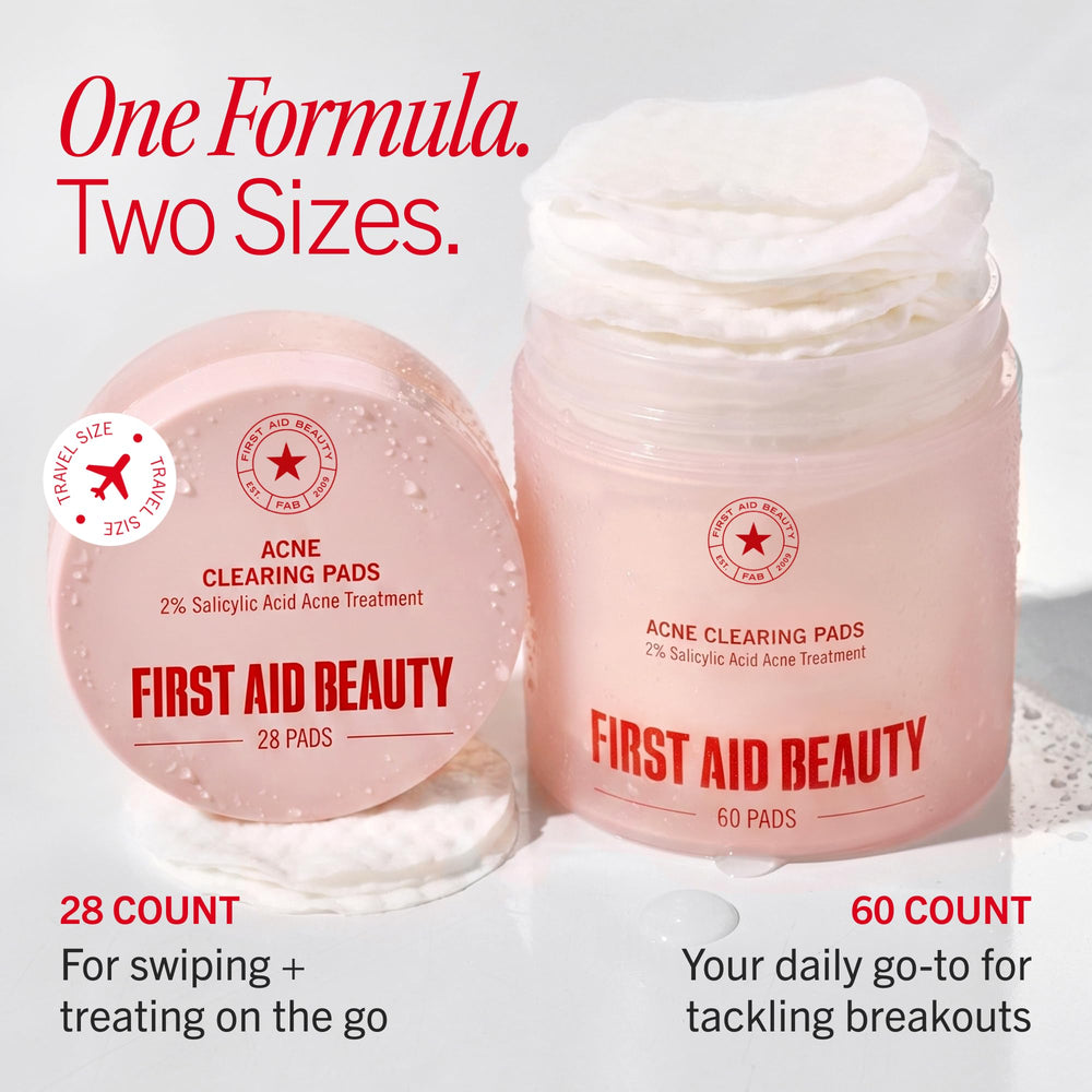 Close-up of ingredient label showing First Aid Beauty salicylic acid concentration