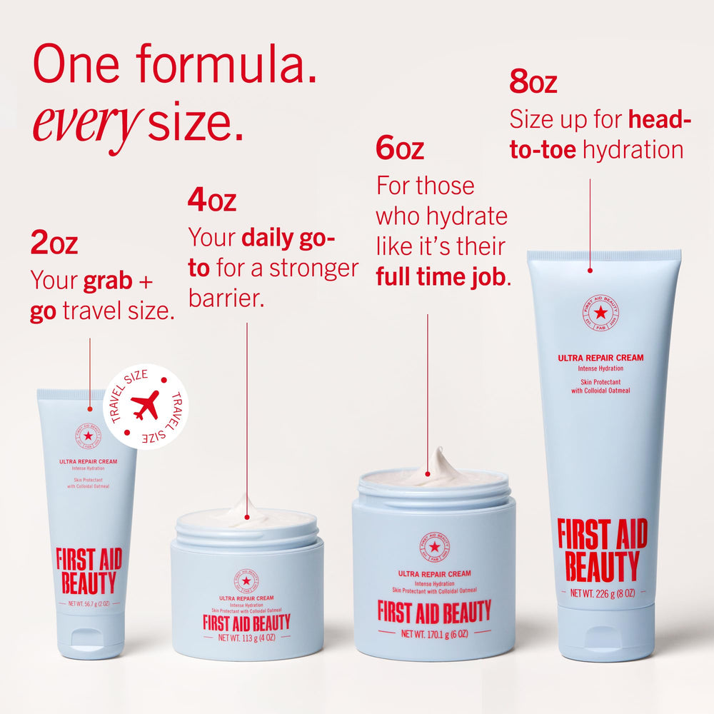 First Aid Beauty on bathroom counter lifestyle shot conveying daily use