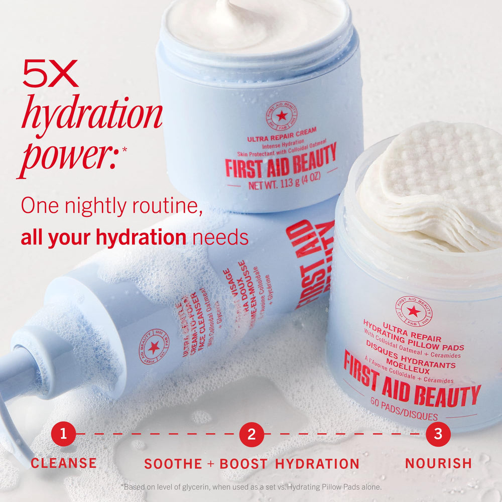 First Aid Beauty pads staged in bathroom showing daily routine ease