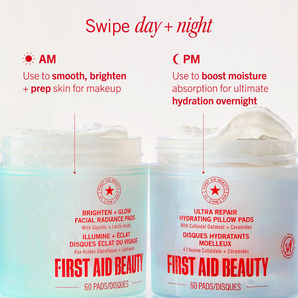First Aid Beauty back label close-up listing clean, dermatologist-tested formula