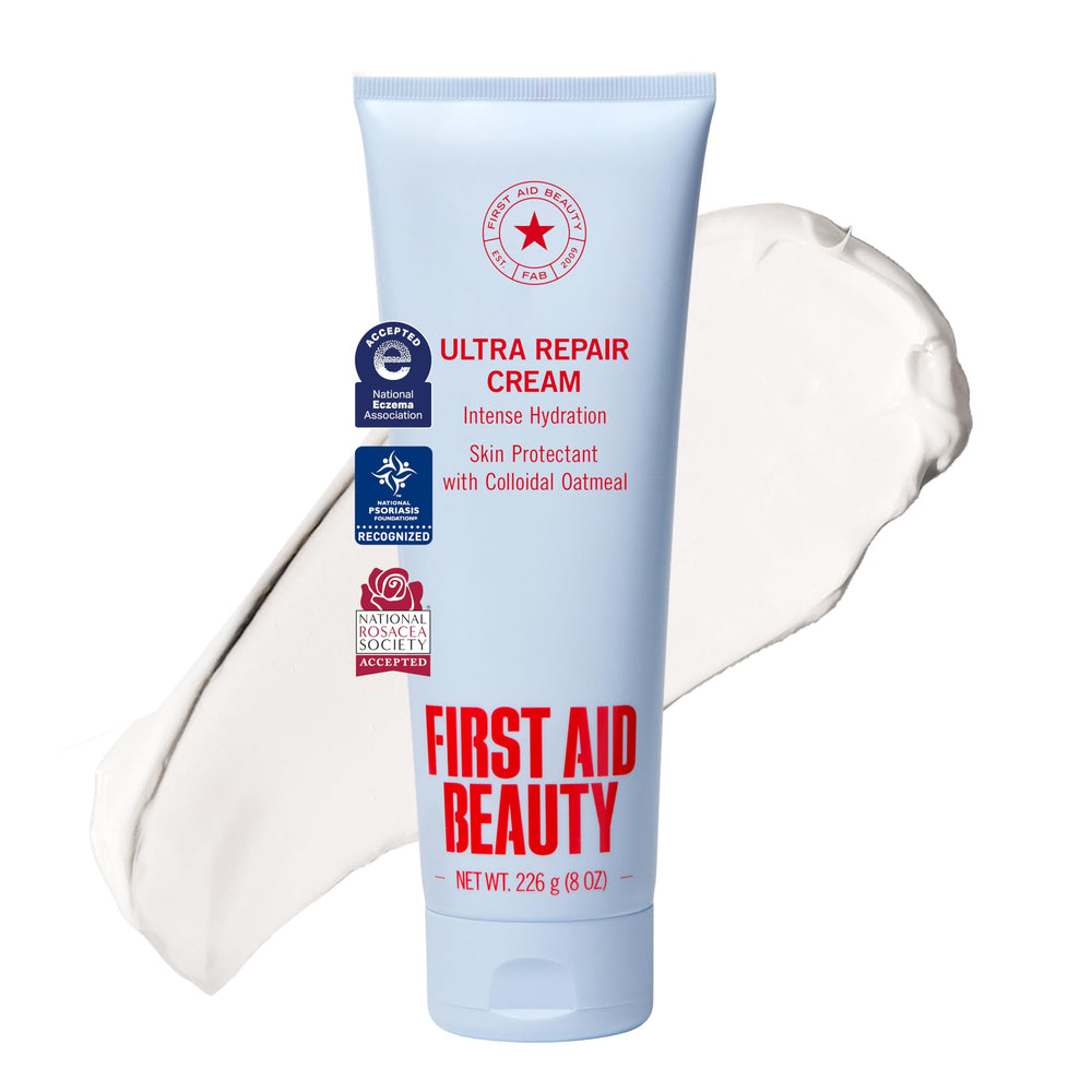 First Aid Beauty jar front view showing product and brand benefits