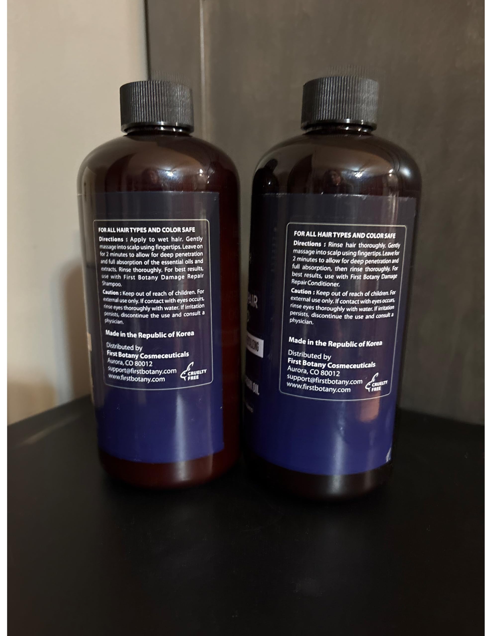 First Botany 16 fl oz bottles next to common items for size reference