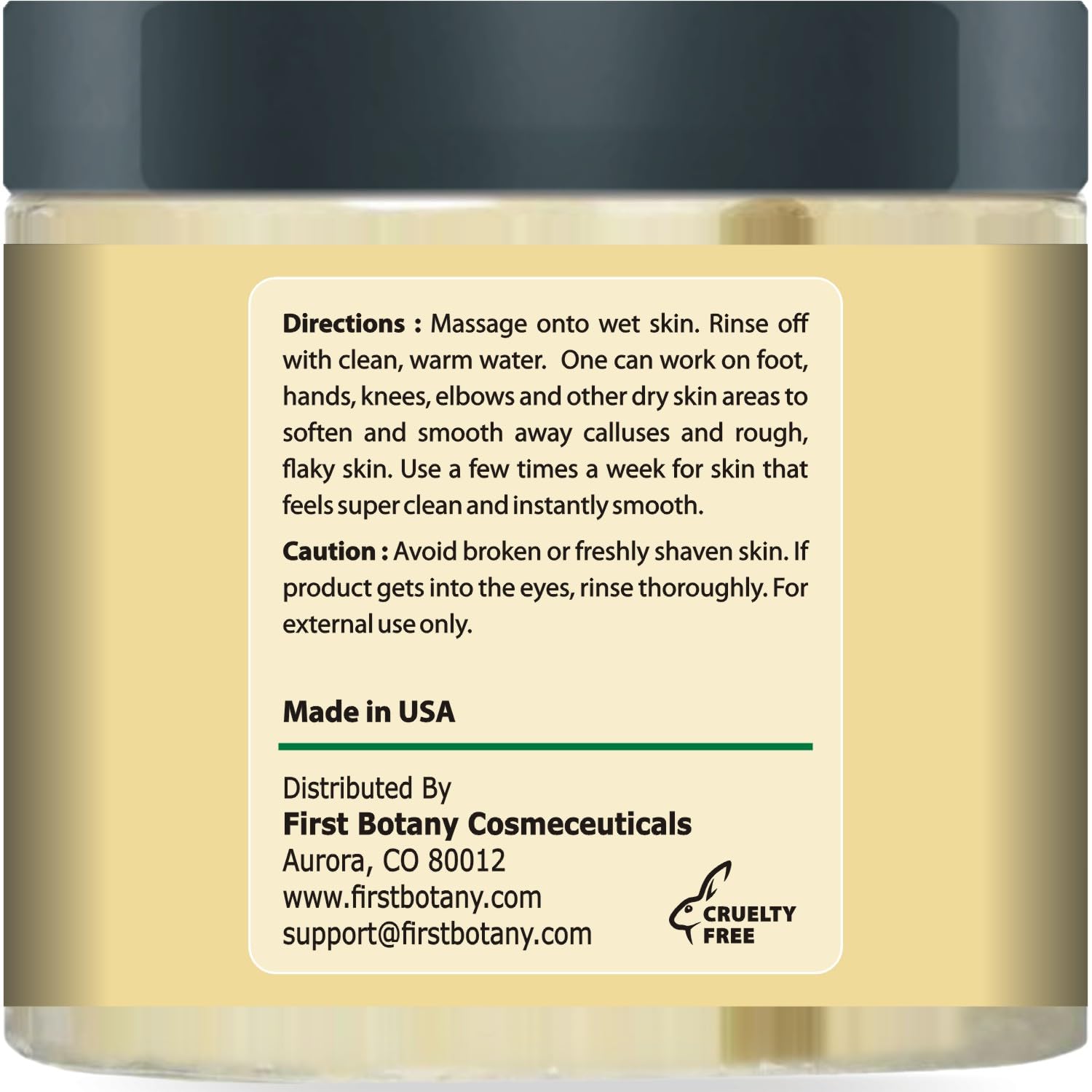 First Botany scrub on bathroom shelf, spa-like routine benefit