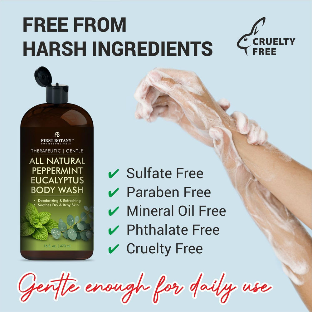 First Botany bottle on shower shelf in use showing everyday freshness benefit