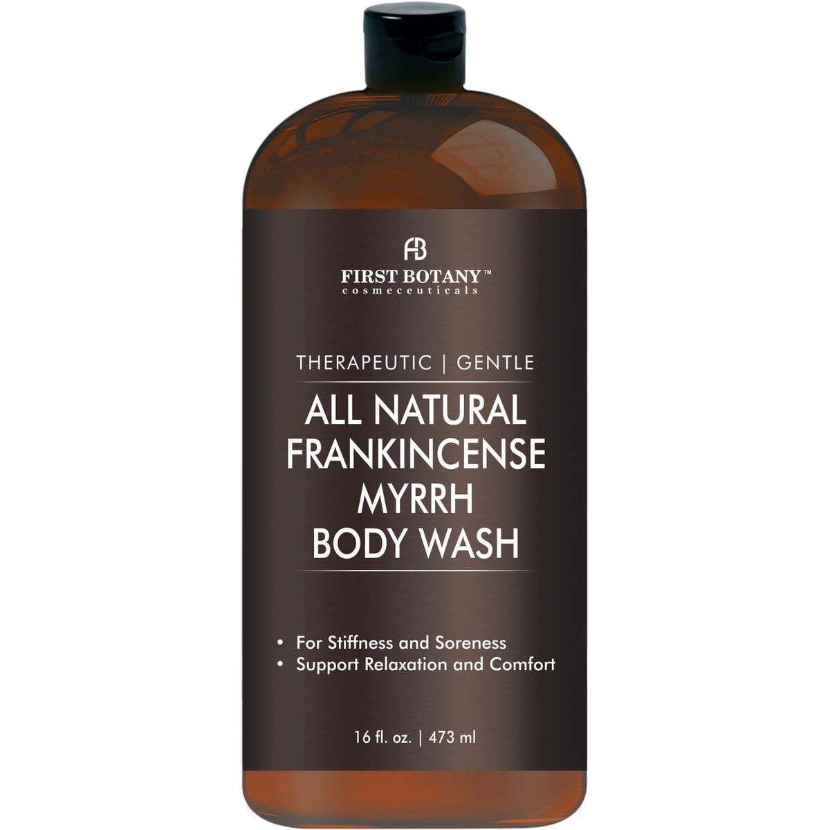 First Botany front label showing frankincense myrrh scent and benefits