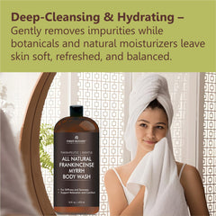 First Botany pump dispensing gentle foamy body wash for easy use