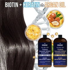 First Botany shampoo bottle close-up highlighting strengthening label