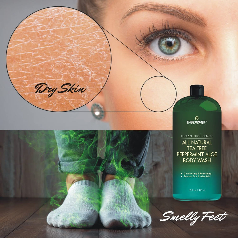 First Botany used on feet in shower illustrating odor control benefit