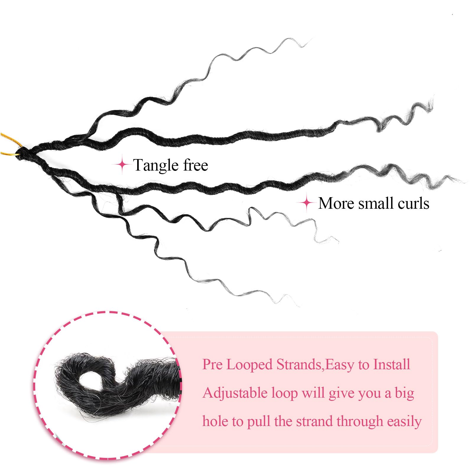 FIRSTCYH HAIR hands demonstrating pre-looped crochet installation for faster styling