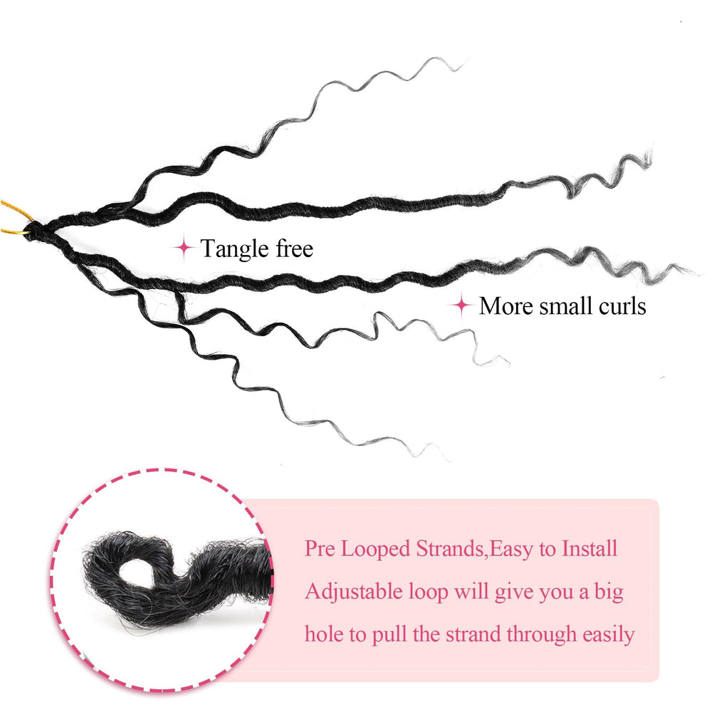 FIRSTCYH HAIR hands demonstrating pre-looped crochet installation for faster styling