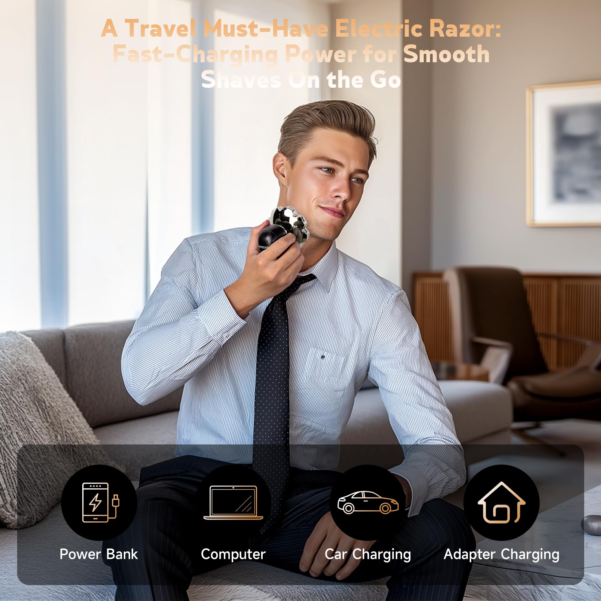 FITECHZY digital display showing battery level for travel readiness