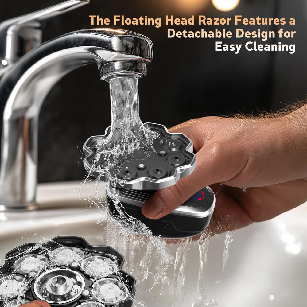 FITECHZY shaver used in shower demonstrating wet and dry use