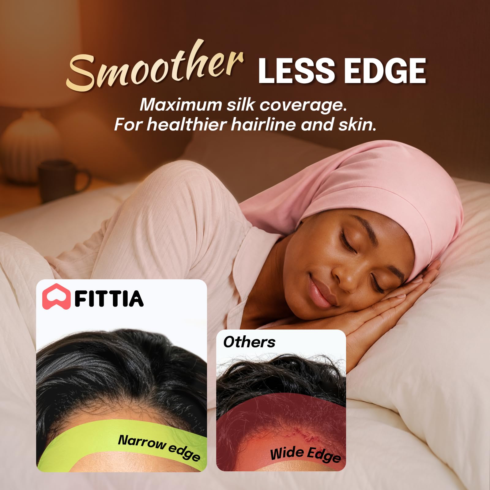 Fittia woman sleeping wearing bonnet preserving braids overnight