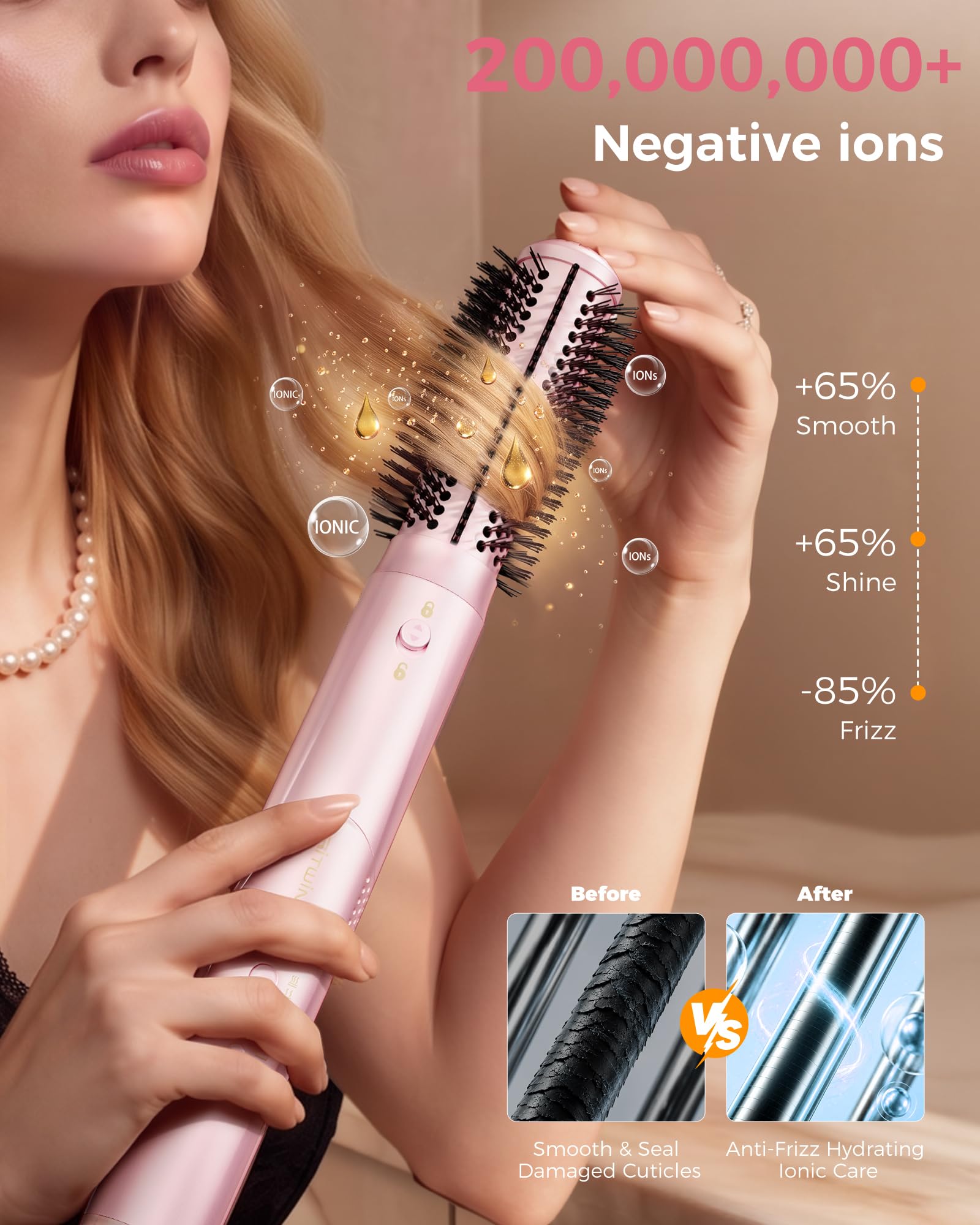 FiTwiND flat smoothing head gliding along hair for sleek finish and shine