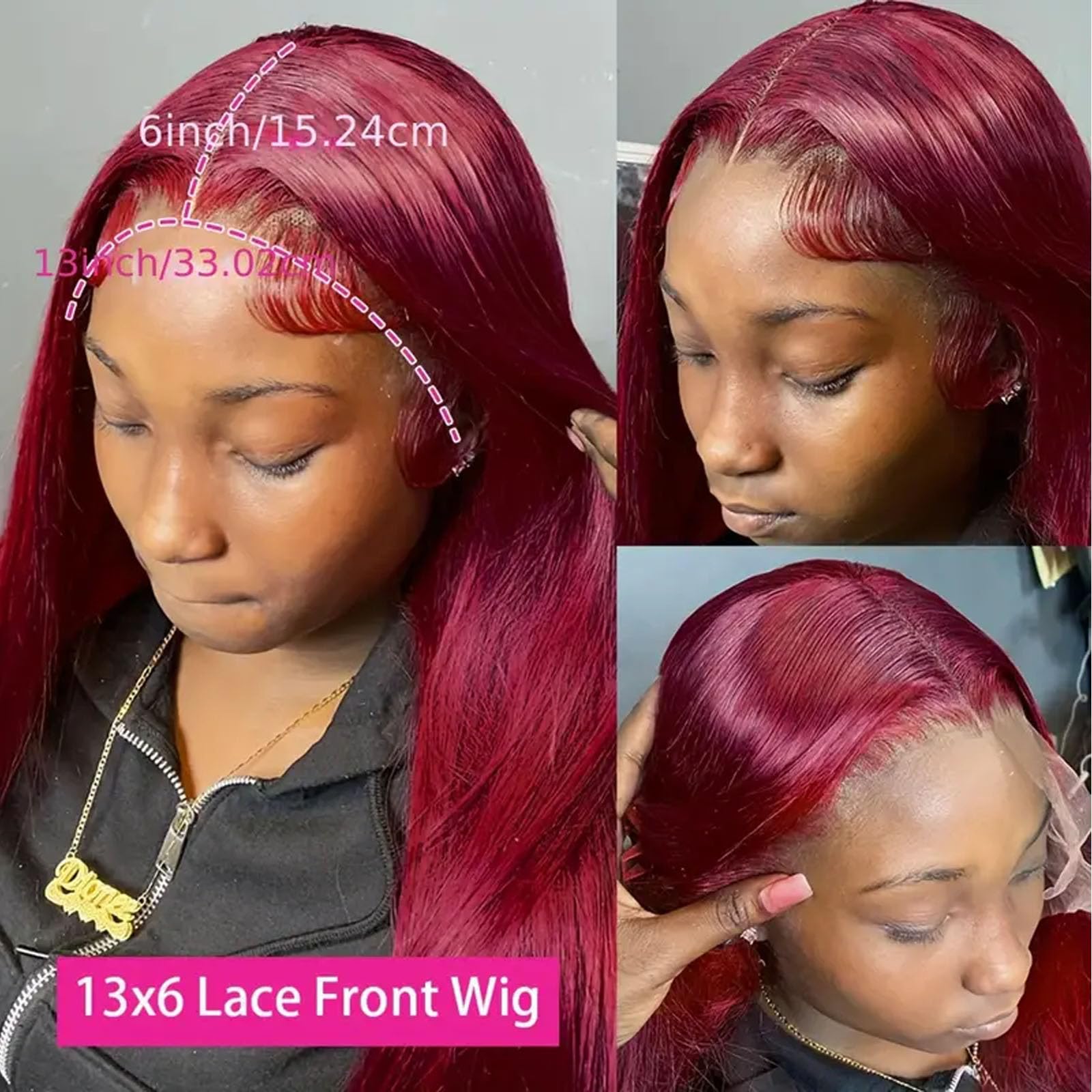 Fiumer close-up of 13x6 HD lace frontal offering seamless blending benefit
