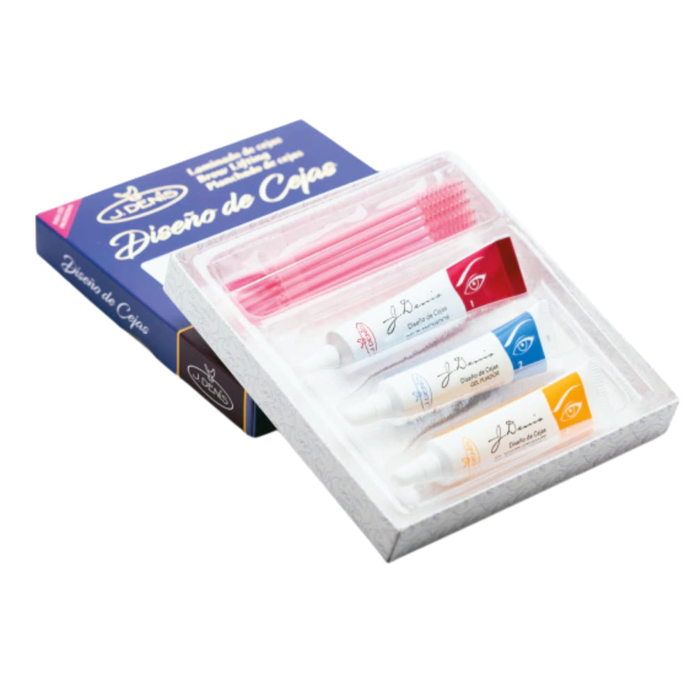 Five Brothers kit in use on model creating lifted laminated-style brows