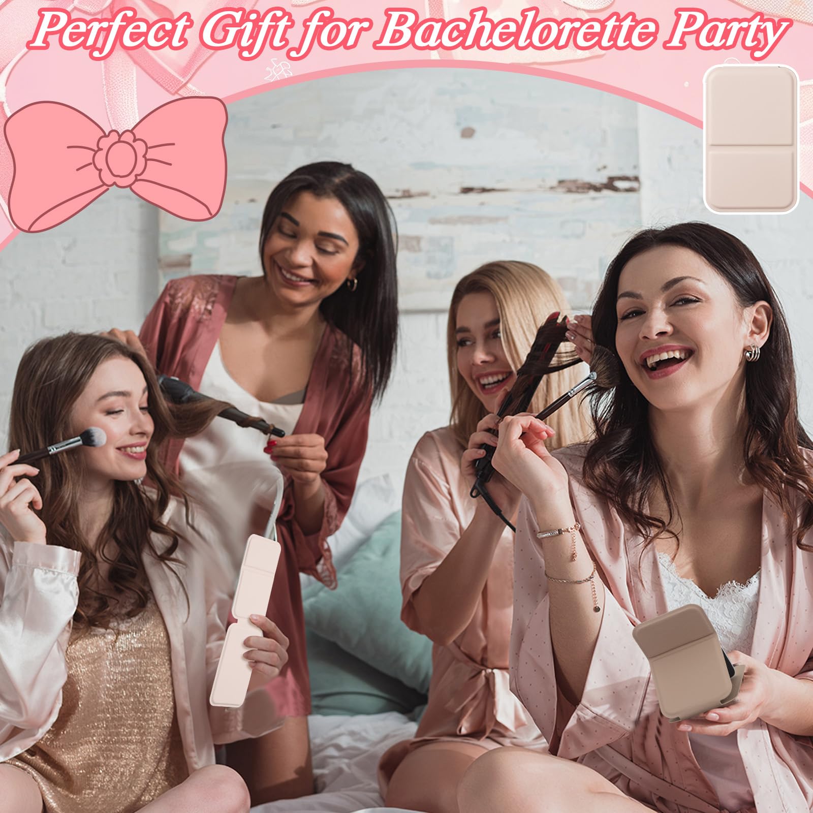Fiwochic open mirror reflecting face for quick makeup checks