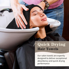 FIXSMITH towel draped on client shoulders showing comfort and salon-ready appearance