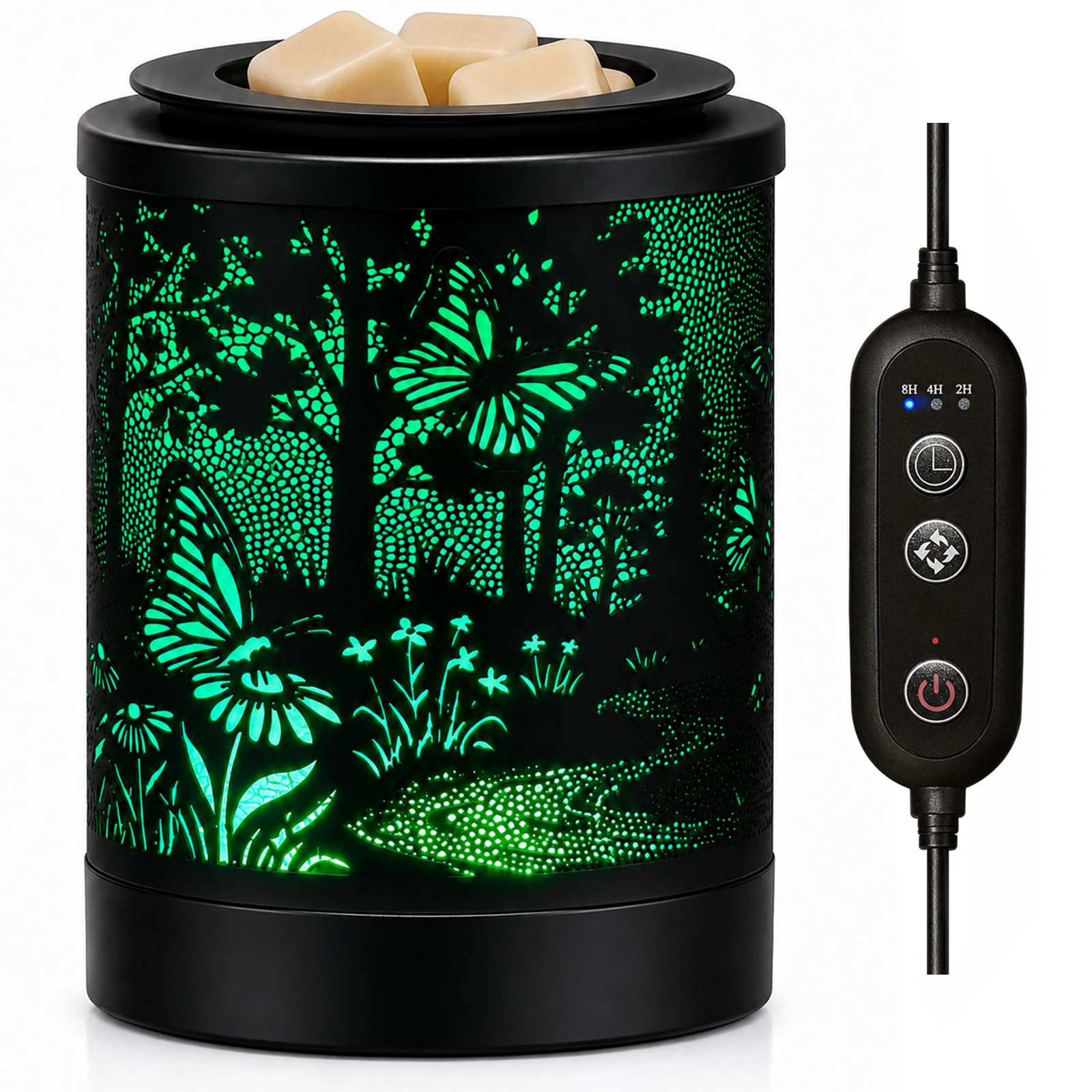 FIZYZYNA front view wax warmer showing shark design and LED light benefit