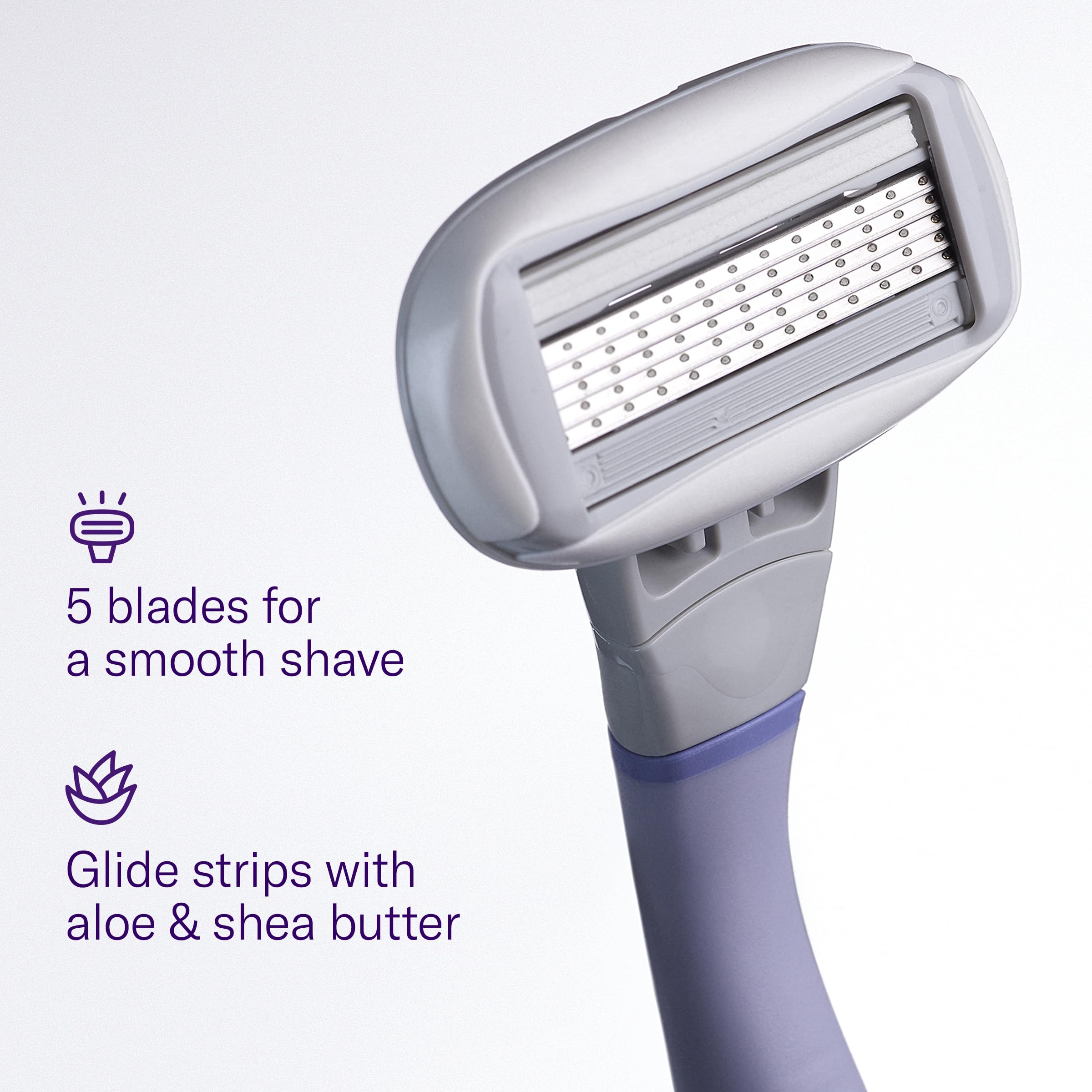 Flamingo close-up of five ultra-thin blades showing precision and close shave benefit