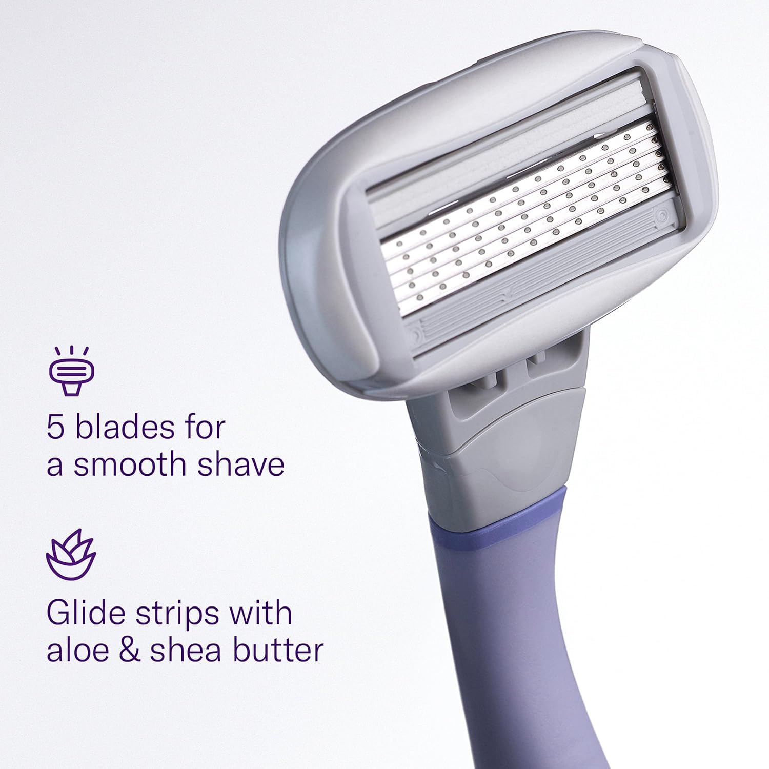 Flamingo close-up of five ultra-thin blades demonstrating precise shave benefit