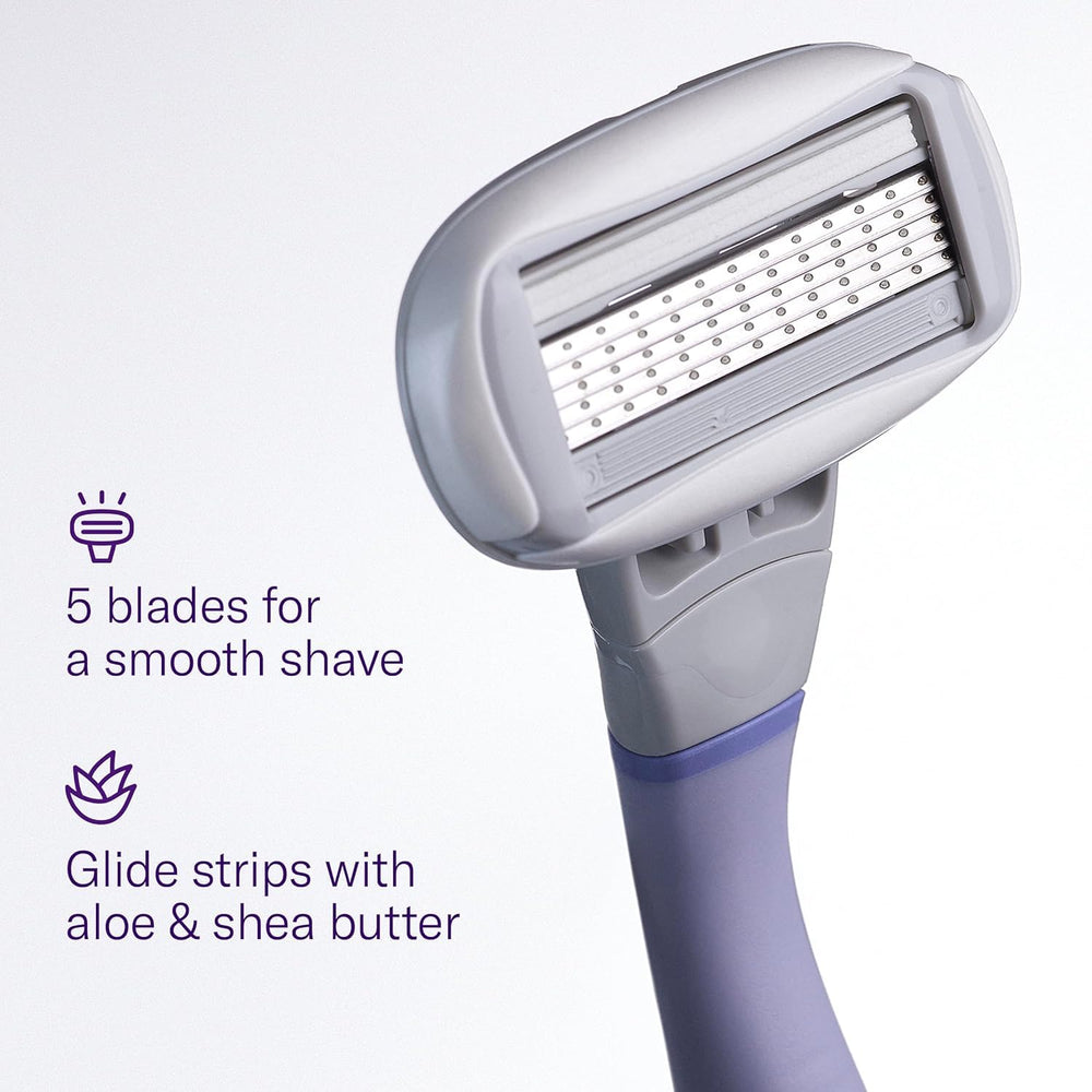 Flamingo close-up of five ultra-thin blades demonstrating precise shave benefit