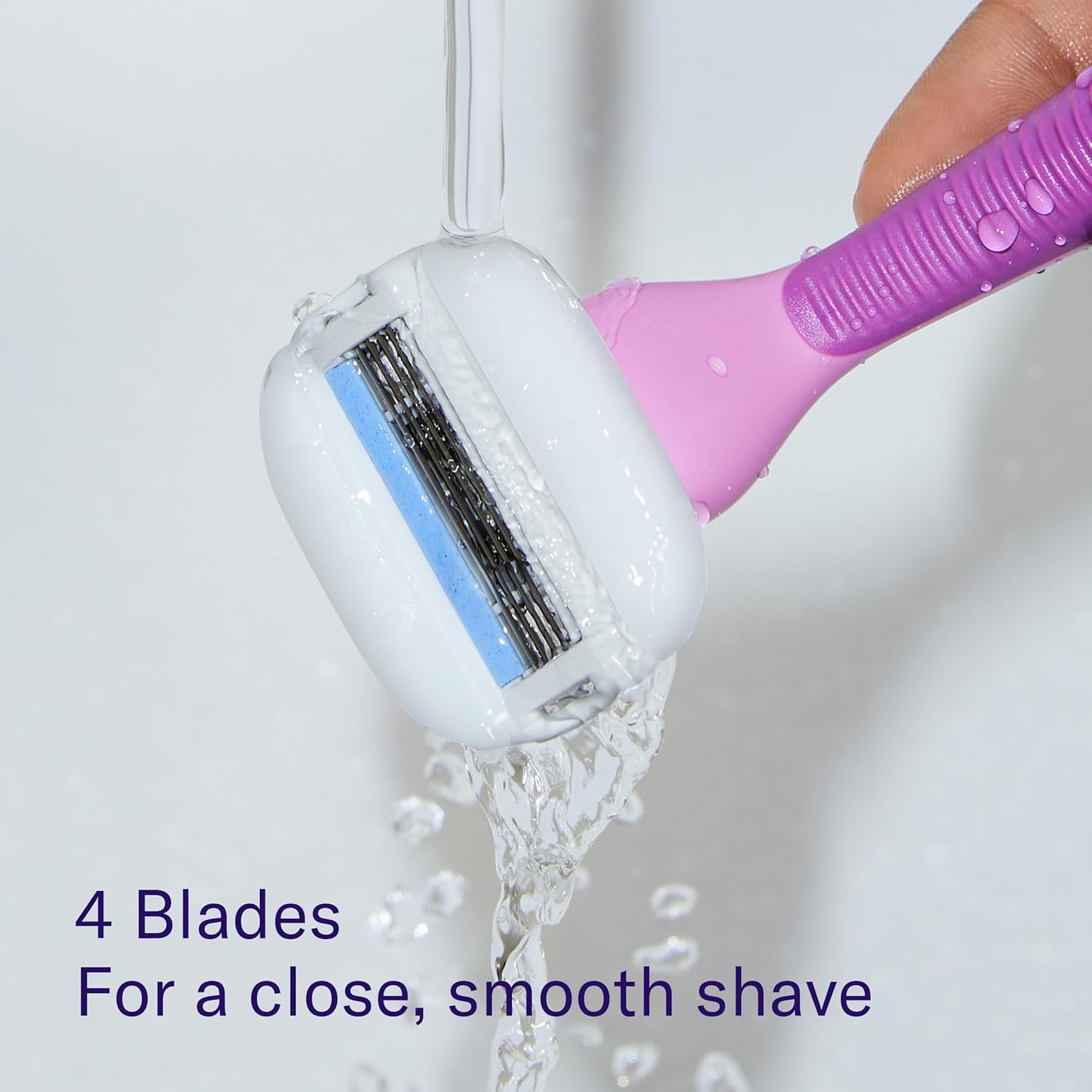 Flamingo razor in shower lifestyle scene offering quick convenient shaving