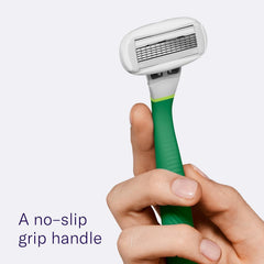 Flamingo blade strip with aloe and shea butter for smoother, gentler glide